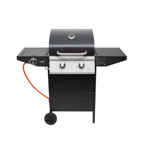 GRG02 Home GRG02 gázgrill, 2 főégővel, 1 oldalégővel, 3,2 kW égőnkénti teljesítmény, 440x400 mm süt
