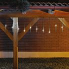HOME G 10201 LED-es jégcsap fényfüzér, 3,33x0,21 m / 200 db hidegfehér LED, 10 db jégcsap, átlátszó vezeték, fényjáték, hálózati adapter, kül- és beltéri kivitel