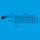 G_10201 Home G 10201 LED-es jégcsap fényfüzér, 3,33x0,21 m / 200 db hidegfehér LED, 10 db jégcsap, 
