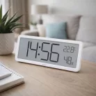 HC18 HOME HC18 páratartalom és hőmérséklet mérő ébresztőóra, prémium LCD kijelzővel, bútorra, falra