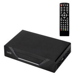  HOME HD T2 DVB-T/T2 vevőkészülék, szabadon fogható földfelszíni TV és rádióadások vételére, USB csatlakozó, 1920 x 1080P, multimédiás fájlok lejátszása