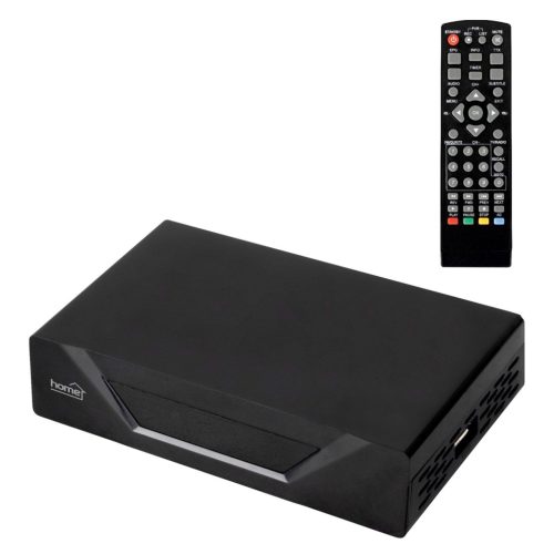 HOME HD T2 DVB-T/T2 vevőkészülék, szabadon fogható földfelszíni TV és rádióadások vételére, USB csatlakozó, 1920 x 1080P, multimédiás fájlok lejátszása