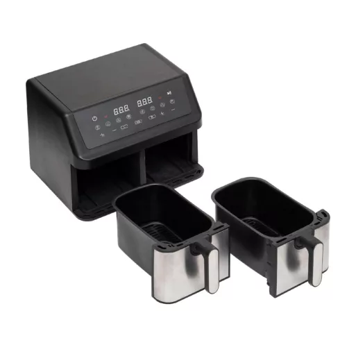 HGAF29 HOME HGAF29 duplakosaras forrólevegős sütő, 2 x 4,5L, 2000 W, digitális vezérlés, 8 féle üze