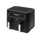 HOME HG AF 24 air fryer, forrólevegős fritőz, 2 X 3,8 literes, 6-féle üzemmód, 2460 W, MEAL funkció, DUAL funkció, fekete