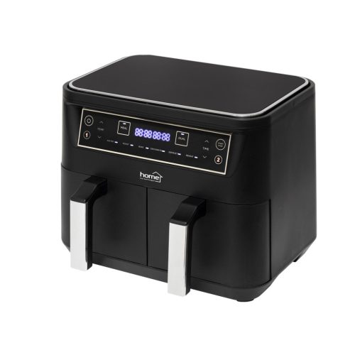 HOME HG AF 24 air fryer, forrólevegős fritőz, 2 X 3,8 literes, 6-féle üzemmód, 2460 W, MEAL funkció, DUAL funkció, fekete