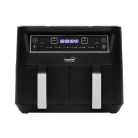 HOME HG AF 24 air fryer, forrólevegős fritőz, 2 X 3,8 literes, 6-féle üzemmód, 2460 W, MEAL funkció, DUAL funkció, fekete