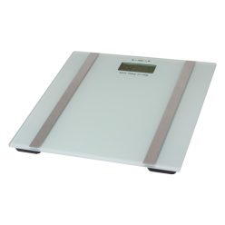   HOME HG FMZ 18 fürdőszobai mérleg, méréshatár 180 kg, mérési pontosság 100 g, LCD kijelző, testzsír, testhidratáltság, izomtömeg meghatározás