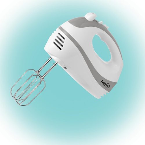 HOME HG KM 18 kézi mixer, teljesítmény 250 W, 5 sebességfokozat, TURBO fokozat, habverő és dagasztó karok, fehér
