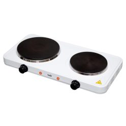 HG_R_02WH Home HG R 02WH hordozható elektromos főzőlap, dupla, teljesítmény 1000 W + 1500 W, ∅15 cm