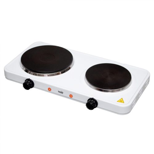 HG_R_02WH Home HG R 02WH hordozható elektromos főzőlap, dupla, teljesítmény 1000 W + 1500 W, ∅15 cm
