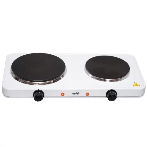 HG_R_02WH Home HG R 02WH hordozható elektromos főzőlap, dupla, teljesítmény 1000 W + 1500 W, ∅15 cm