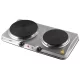 HG_R_04SS Home HG R 04SS hordozható elektromos főzőlap, dupla, teljesítmény 1000 W + 1500 W, ∅15 cm