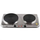HG_R_04SS Home HG R 04SS hordozható elektromos főzőlap, dupla, teljesítmény 1000 W + 1500 W, ∅15 cm