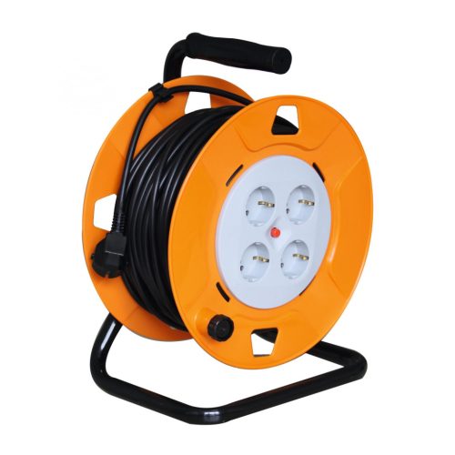 HJR_4-40 Home HJR 4-40 kábeldob, 40 m, IP20 kivitel, fém talp, H05VV-F 3G1,0 mm2 kábel, max. 2300 W