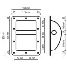 HT_203 SAL HT 203 süllyesztett fogantyú hangfalhoz, fém, 220 x 163 x 60 mm
