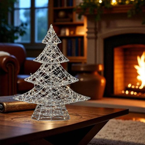 KAD45 Home KAD45 fém fenyő dekoráció, 160db melegfehér micro LED, 5 m tápvezeték, adapteres tápellá