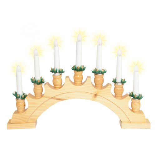 KAD_02 Home KAD 02 gyertyapiramis, 7 db izzó, lakkozott fa, L7D