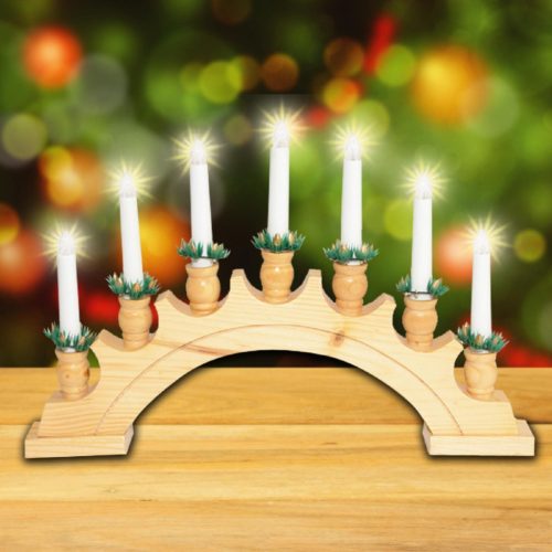 KAD_02 Home KAD 02 gyertyapiramis, 7 db izzó, lakkozott fa, L7D