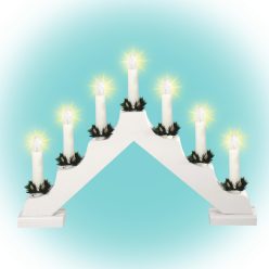 KAD_03 Home KAD 03 gyertyapiramis, 7 db izzó, fehér festett fa, L7D