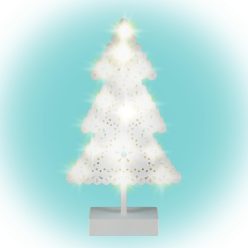   HOME KAD 19 PINE karácsonyfa asztaldísz, 20 db LED, ABS műanyag, 21 x 39 cm