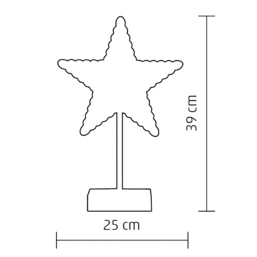 KAD_20_STAR Home KAD 20 STAR csillag asztaldísz, 20 db LED, ABS műanyag, 25 x 39 cm