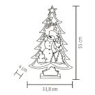 HOME KAD 35 optikai szálas asztali dísz, festett fa, fehér fenyő, színes fénypontok