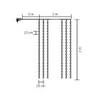 HOME KAF200DWH DOT LED-es fényfüggöny, kül- és beltéri kivitel, 200db hidegfehér LED, 2m x 2 m, választható ismétlődő időzítés