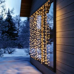 KAF400DWW HOME KAF400DWW DOT LED-es fényfüggöny, 400 db melegfehér DOT LED, 2x2m, 8 program, ismétl
