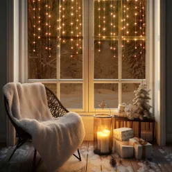 KAF50DLEDWW HOME KAF50DLEDWW DOT LED-es fényfüggöny, 50db melegfehér DOT LED, 81cm, állófényű, adap