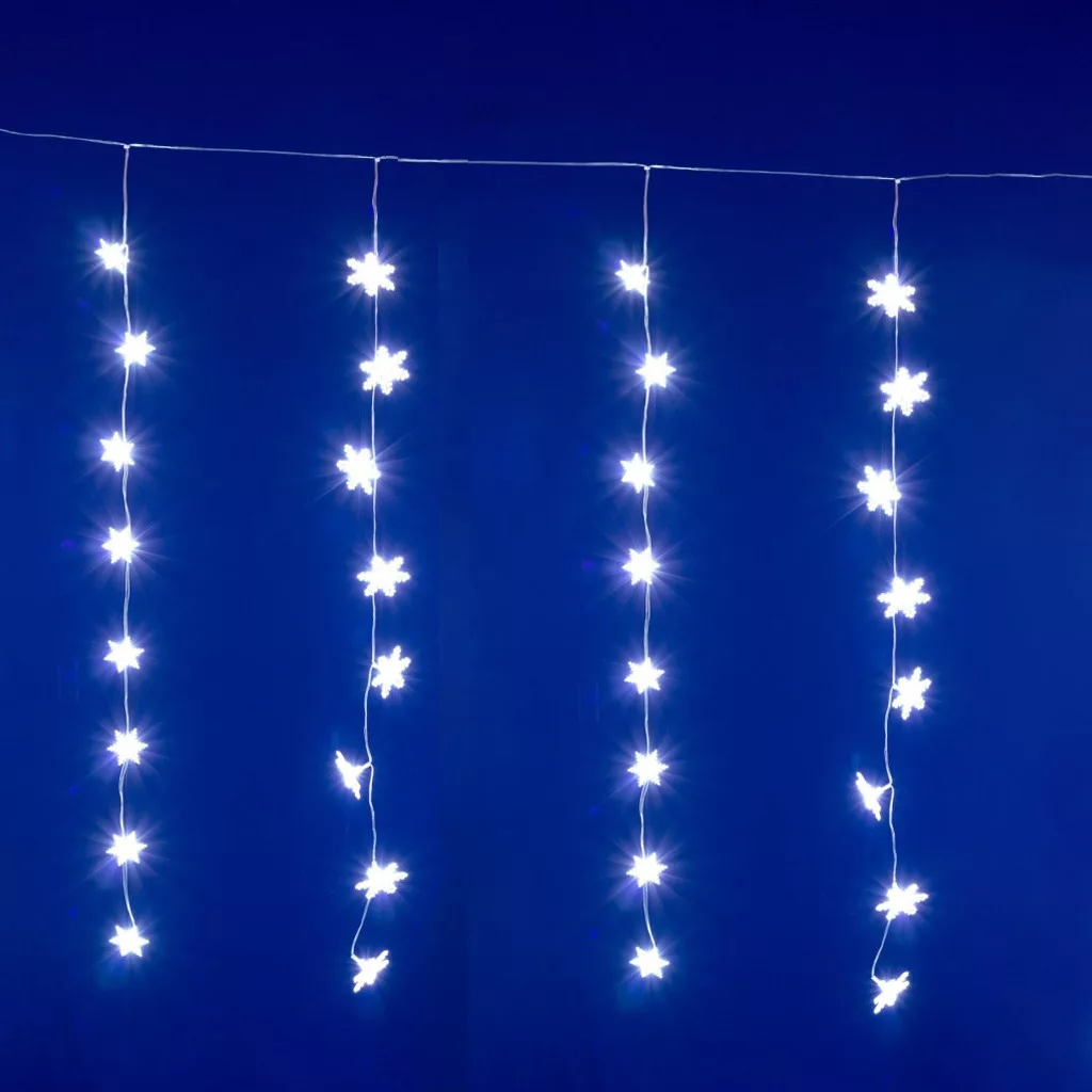 HOME KAF50WH LED-es hópehely fényfüggöny, 1,35 m, 50 db hide
