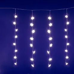 KAF50WW HOME KAF50WW LED-es hópehely fényfüggöny, 1,35 m, 50 db melegfehér LED, hálózati tápellátás