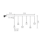 KAF_11_WH Home KAF 11/WH micro LED-es figurás fényfüggöny, 2 m / 186 db hidegfehér LED, harang / fe