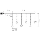 KAF_11_WW Home KAF 11/WW micro LED-es figurás fényfüggöny, 2 m / 186 db melegfehér LED, harang / fe