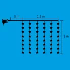 KAF_48L Home KAF 48L LED-es csillag fényfüggöny, 1,5x1 m / 48 db hidegfehér LED csillag figurákban,