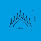 HOME KAL 01 gyertyapiramis, beltéri kivitel, 7 db melegfehér állófényű LED, 10 cm magas gyertyák, piros