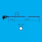 KBC_50 Home KBC 50 LED-es gömb fényfüzér, 4,9 m / 50 db színváltó LED, opál gömb dekoráció, fekete 