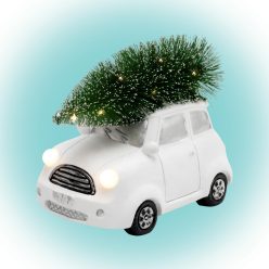 KDCA_15 Home KDCA 15 LED-es kerámia fehér autó figura, beltéri kivitel, 11 db LED