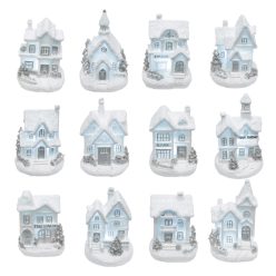 KDC_02 Home KDC 02 téli LED-es házikó, fehér, 12 féle forma, polyresin, beltéri