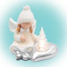 KDC_13 Home KDC 13 LED-es kerámia angyal figura, 1 db LED, fenyőfa