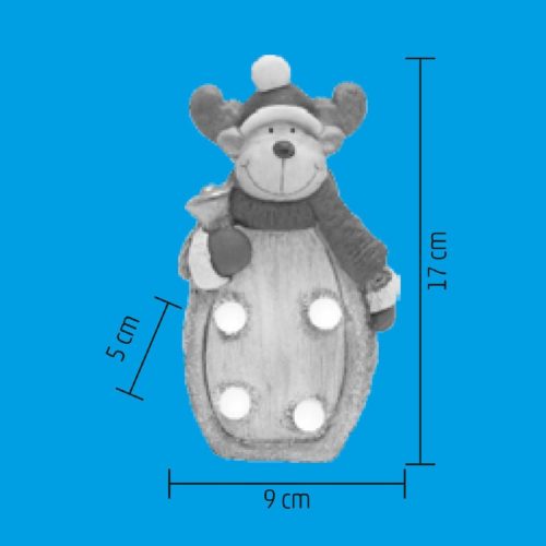 KDC_17 Home KDC 17 LED-es kerámia rénszarvas asztali dísz, 4 db LED