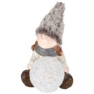 HOME KDC 28 ülő figura kerámia-plüss dekoráció, EVA gömb, 1 db LED