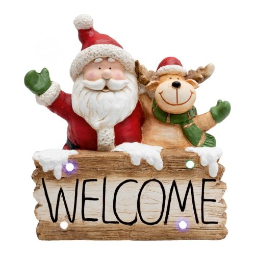 HOME KDC 49 LED-es kerámia Welcome figura, beltéri kivitel, 4 db színváltó LED