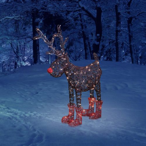 KDR_1 Home KDR 1 LED-es szarvas, rudolf, 100 db állófényű LED, IP44, fémváz, műrattan, kültéri, bel