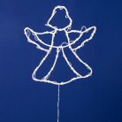 KID501BWW HOME KID501BWW LED-es angyal ablakdísz, 33x30 cm, 35 db melegfehér LED, időzítő, elemes t