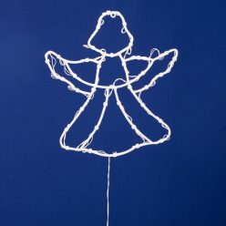 KID501BWW HOME KID501BWW LED-es angyal ablakdísz, 33x30 cm, 35 db melegfehér LED, időzítő, elemes t