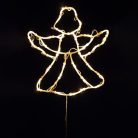 KID501BWW HOME KID501BWW LED-es angyal ablakdísz, 33x30 cm, 35 db melegfehér LED, időzítő, elemes t