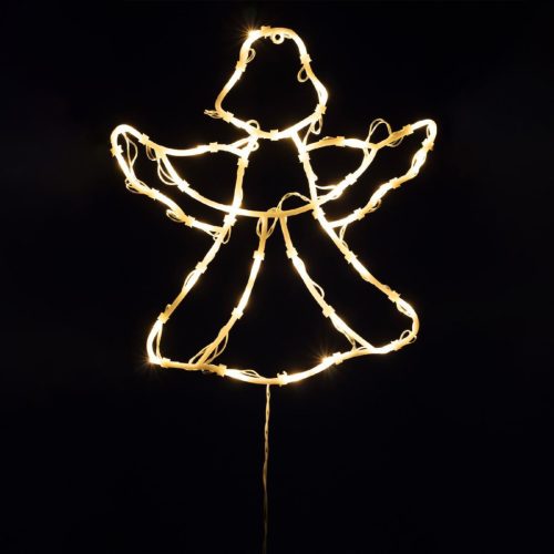 KID501BWW HOME KID501BWW LED-es angyal ablakdísz, 33x30 cm, 35 db melegfehér LED, időzítő, elemes t