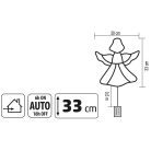 KID501BWW HOME KID501BWW LED-es angyal ablakdísz, 33x30 cm, 35 db melegfehér LED, időzítő, elemes t