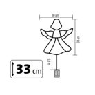 KID501BWW HOME KID501BWW LED-es angyal ablakdísz, 33x30 cm, 35 db melegfehér LED, időzítő, elemes t