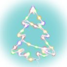 KID502M Home KID502M fenyőfa ablakdísz, kül- és beltéri kivitel, 35 db színes LED, 2 tapadókorong, 